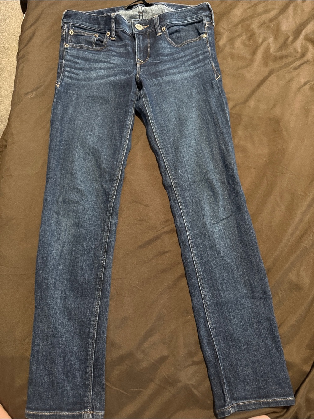 Express Women's Straight-Leg Jeans in Dark Blue Wash
